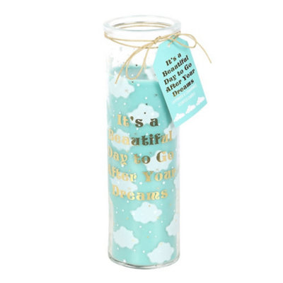 Something Different Lavender & Chamomile Cloud Print Scented Candle Blue (One Size) from B&Q