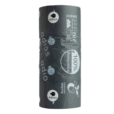 Adios Handle Plastic Poo Bag (Pack Of 120) Black (One Size) from B&Q