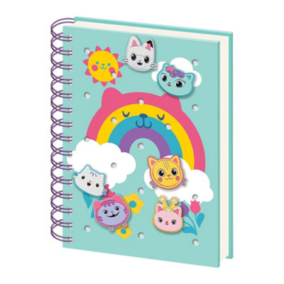  - Gabbys Dollhouse Charm Silicone Wirebound Notebook Light Blue (One Size)