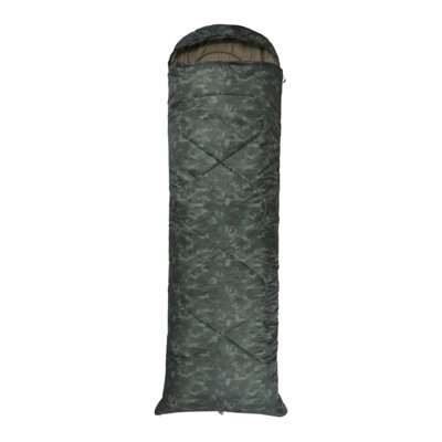 Mountain Warehouse Apex Camo Square Midseason Sleeping Bag Dark Khaki (One Size) from B&Q