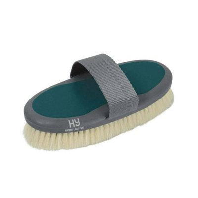 Hyshine Active Groom Goat Hair Body Brush Aegean Green (One Size) from B&Q