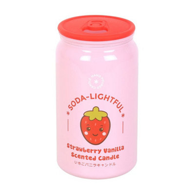 Something Different Soda-Lightful Strawberry And Vanilla Can Scented Candle Pink (One Size) from B&Q