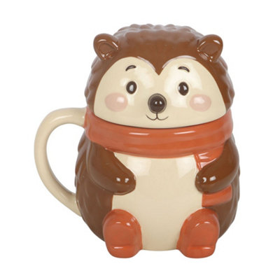 Something Different Hazel Hedgehog Lidded Mug Brown/cream (One Size) from B&Q