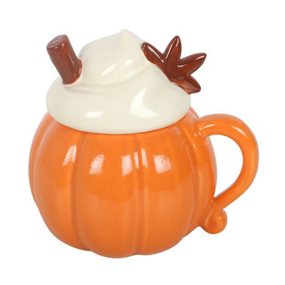 Something Different Unisex Pale Orange Pumpkin Lidded Mug In - Image 3