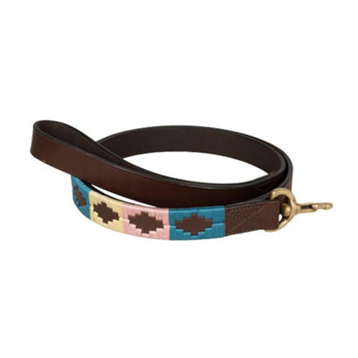 Benji & Flo Sublime Polo Leather Dog Lead Blue/pink/vanilla (One Size) from B&Q
