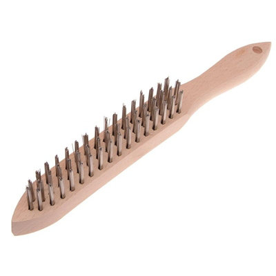 B&Q -  Heavy-Duty Stainless Steel Scratch Brush Multi Colour (3 Row)