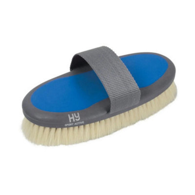 Hyshine Active Groom Goat Hair Body Brush Jewel Blue (One Size) from B&Q