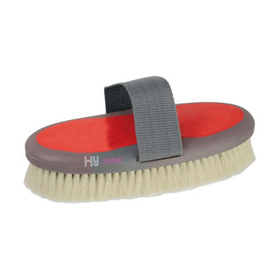 Hyshine Active Groom Goat Hair Body Brush Chilli Red (One Size) from B&Q