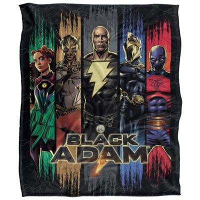  - Black Adam Character Slices Blanket Multicoloured (58In X 36In)