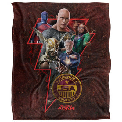  - Black Adam Logo Blanket Multicoloured (58In X 36In)