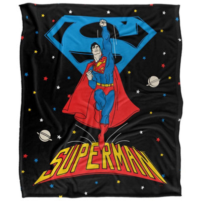 B&Q -  Superman Action Pose Blanket Multicoloured (36In X 58In)