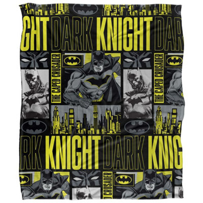 B&Q -  Batman Dark Knight Comic Montage Blanket Multicoloured (36In X 58In)