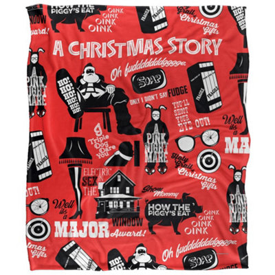  - A Christmas Story All-Over Print Blanket Multicoloured (58In X 36In)