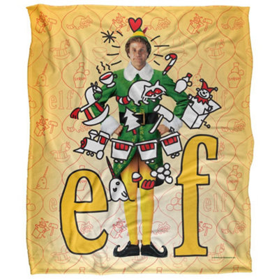  - Elf Doodles Blanket Multicoloured (58In X 36In)