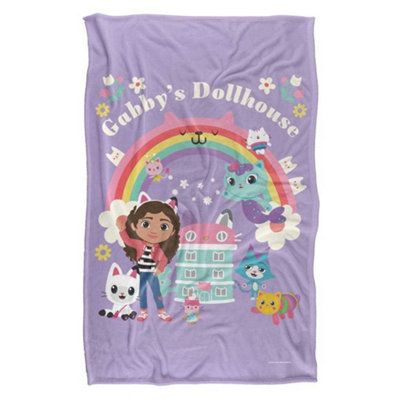  - Gabbys Dollhouse Silky Blanket Rainbow (147Cm X 91Cm)