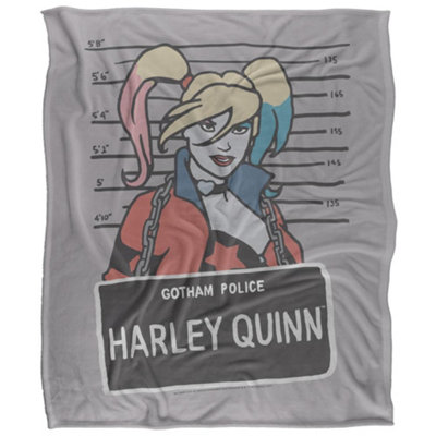 B&Q -  Batman Line Up Harley Quinn Blanket Multicoloured (36In X 58In)