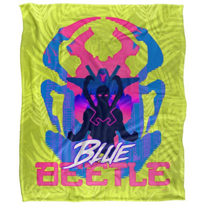  - Blue Beetle Silhouette Blanket Multicoloured (36In X 58In)