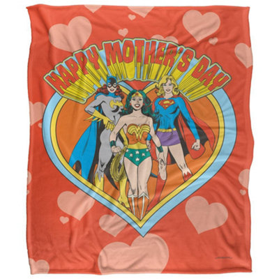  - Justice League Happy Mothers Day Blanket Multicoloured (58In X 36In)