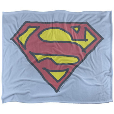 B&Q -  Superman Hand Drawn Logo Blanket Multicoloured (36In X 58In)