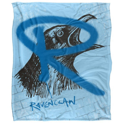 B&Q -  Ravenclaw Graffiti Blanket Multicoloured (36In X 58In)
