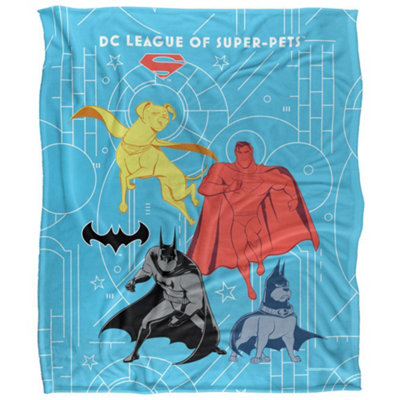  - Dc Comics League Of Super Pets Group Shot Blanket Multicoloured (58In X 36In)