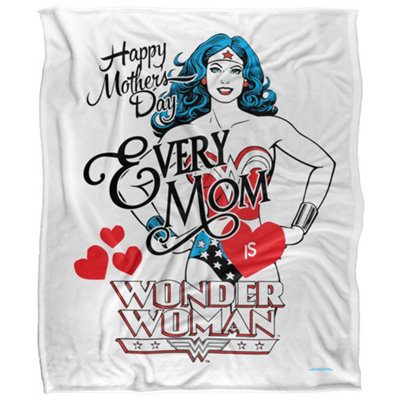  - Justice League Every Mom Is Wonder Woman Blanket Multicoloured (58In X 36In)