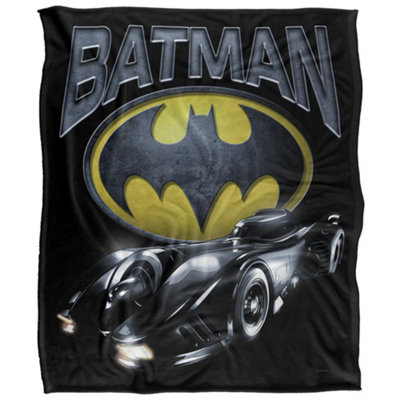 B&Q -  Batman Batmobile Logo Blanket Multicoloured (58In X 36In)