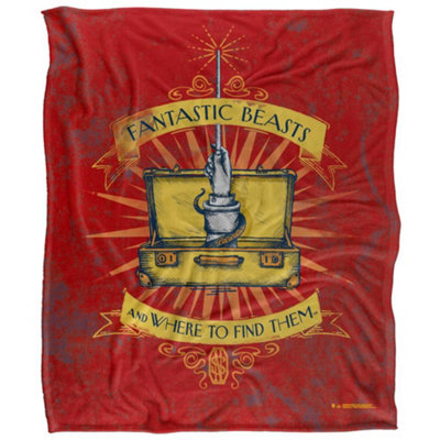  - Fantastic Beasts Trunk Blanket Multicoloured (58In X 36In)