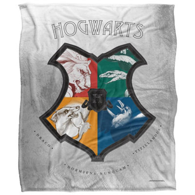 B&Q -  Hogwarts Crest Blanket Multicoloured (58In X 36In)