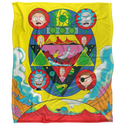  - Rick And Morty Abstract Blanket Multicoloured (36In X 58In)