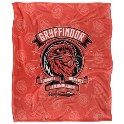 B&Q -  CourageBraveryErmination Gryffindor Blanket Multicoloured (36In X 58In)