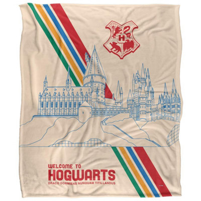 B&Q -  Welcome To Hogwarts Blanket Multicoloured (36In X 58In)