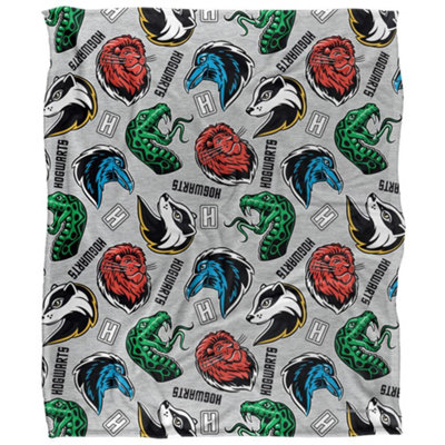 B&Q -  Hogwarts Icons Blanket Multicoloured (36In X 58In)