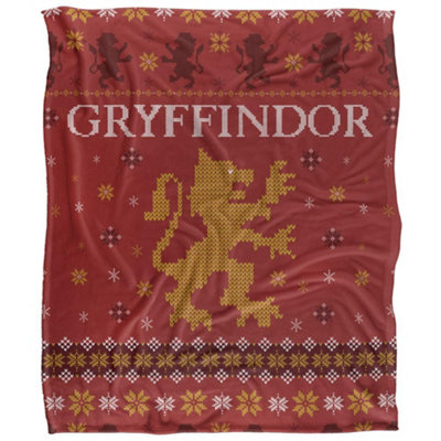 B&Q -  Gryffindor Fair Isle Blanket Multicoloured (58In X 36In)