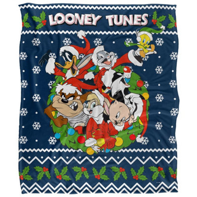  - Looney Tunes Group Shot Christmas Blanket Multicoloured (36In X 58In)