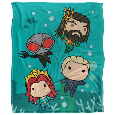  - Aquaman Chibi Blanket Multicoloured (36In X 58In)