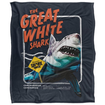  - Shark Week Great White Shark Blanket Multicoloured (36In X 58In)