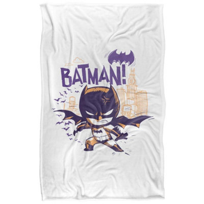 B&Q -  Batman Silky Chibi Throw Multicoloured (58In X 36In)