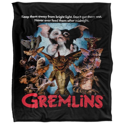  - Gremlins Movie Poster Mogwai Blanket Multicoloured (60In X 50In)