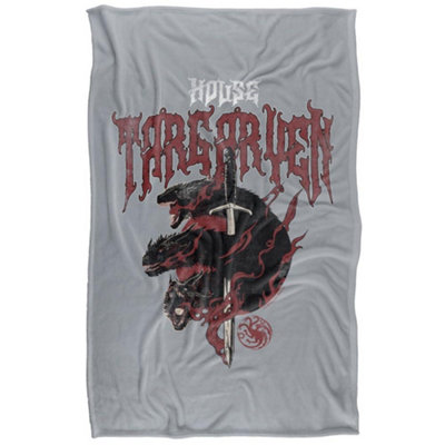 B&Q -  House Targaryen Dragon Blanket Multicoloured (58In X 36In)