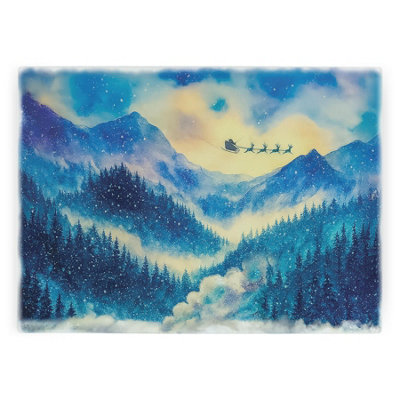 Purely Home Christmas Sky Textured Glass Worktop Protector - Large Kitchen Chopping Board - Blue - Image 3
