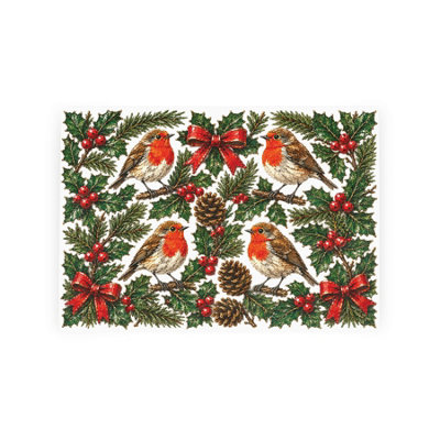 Purely Home Festive Robins Textured Glass Christmas Worktop Protector - Small Kitchen Chopping Board - Multicoloured - Image 3