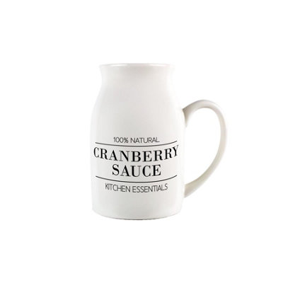 Minimalist Cranberry Sauce Jug - Small Porcelain Pitcher with Handle - Image 3