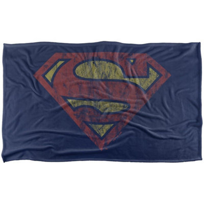 B&Q -  Superman Distressed Logo Blanket Vintage (152Cm X 127Cm)