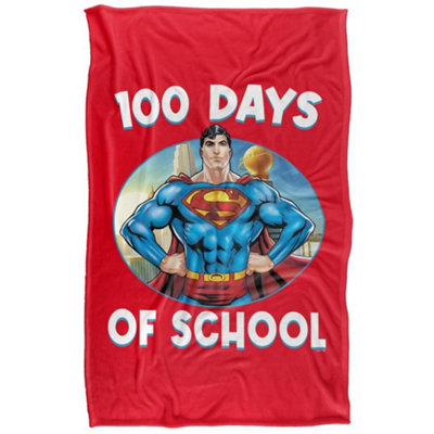 B&Q -  Superman 100 Days Of School Blanket Multicoloured (152Cm X 127Cm)