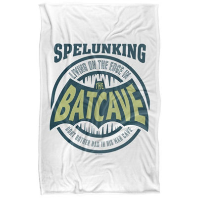 B&Q -  Batman Mens Dont Bother Dad In His Batcave Fathers Day Throw Multicoloured (60In X 50In)