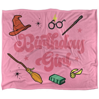 B&Q -  Birthday Girl Blanket Pink (147Cm X 91Cm)