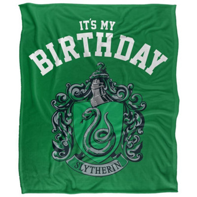 B&Q -  Its My Birthday Slytherin Blanket Green (152Cm X 127Cm)
