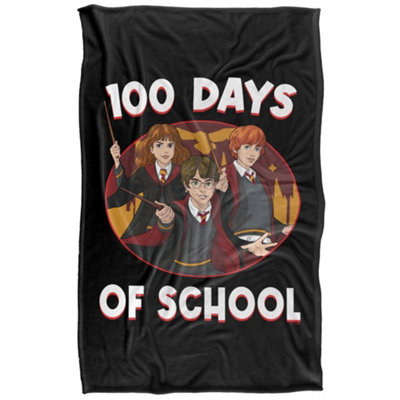 B&Q -  100 Days Of School Blanket Black (152Cm X 127Cm)