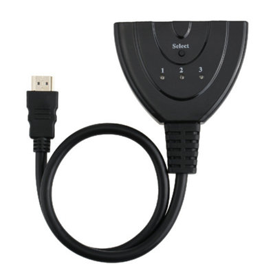 B&Q 1080P Hdmi 3 Ports Switch Splitter Slector Hub Cable For Lcd Led Uk